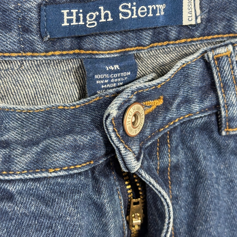 High Sierra 14R Blue Denim Straight Leg High Rise 100% Cotton Jeans 0805